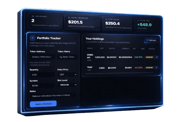 TokenSight live portfolio preview